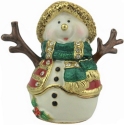 Kubla Crafts Bejeweled Enamel 2980 Twig Snowman Hinged Box