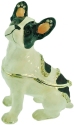 Kubla Crafts Bejeweled Enamel 2986 French Bulldog Dog Hinged Box