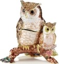 Kubla Crafts Bejeweled Enamel 3399 Owl and Baby Box