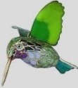 Kubla Crafts Cloisonne 4868 Cloisonne Mini Hummingbird Ornament