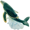 Kubla Crafts Bejeweled Enamel 3007 Humpback Whale Hinged Box