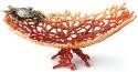 Kubla Crafts Bejeweled Enamel 3011 Coral Crab Tray