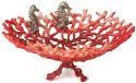 Kubla Crafts Bejeweled Enamel 3013 Coral Seahorse Bowl