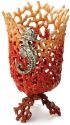 Kubla Crafts Bejeweled Enamel 3015 Coral Seahorse Vase