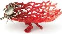 Kubla Crafts Bejeweled Enamel 3018 Coral Crab Dish