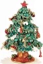 Kubla Crafts Bejeweled Enamel 3025 Christmas Tree Hinged Box