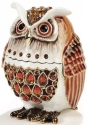 Kubla Crafts Bejeweled Enamel 3028 Owl Hinged Box