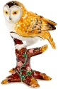 Kubla Crafts Bejeweled Enamel 3029 Owl Hinged Box
