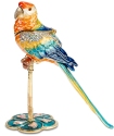 Kubla Crafts Bejeweled Enamel 3030 Parrot Hinged Box