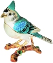 Kubla Crafts Bejeweled Enamel 3037 Bluejay Hinged Box