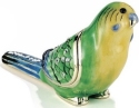 Kubla Crafts Bejeweled Enamel 3066 Budgie Parrot Hinged Box