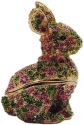 Kubla Crafts Bejeweled Enamel 3081 Bunny Flower Box