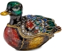 Kubla Crafts Bejeweled Enamel 3082 Mallard Duck Hinged Box