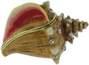 Kubla Crafts Bejeweled Enamel 3091 Conch Shell Box