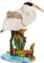 Kubla Crafts Bejeweled Enamel 3093 Egret Hinged Box