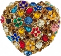 Kubla Crafts Bejeweled Enamel 3104 Heart Shape Large Box