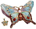 Kubla Crafts Bejeweled Enamel 3112BN Butterfly Box & Necklace