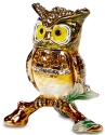 Kubla Crafts Bejeweled Enamel 3123 Mini Owl Box