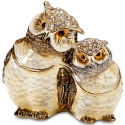 Kubla Crafts Bejeweled Enamel 3124 Owl and Baby Box