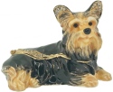 Kubla Crafts Bejeweled Enamel 3127- Yorkie Yorkshire Terrier Box