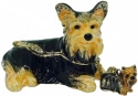 Kubla Crafts Bejeweled Enamel 3127YN Yorkshire Terrier Box and Necklace