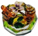 Kubla Crafts Bejeweled Enamel 3131 Glass Box Enamel Bumble Bee