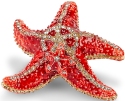 Kubla Crafts Bejeweled Enamel 3133 Starfish Coral Red Box