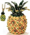 Kubla Crafts Bejeweled Enamel 3149PN Pineapple Box & Necklace