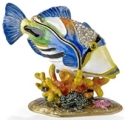 Kubla Crafts Bejeweled Enamel KUB 3171 Humu Humu Fish Box