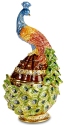 Kubla Crafts Bejeweled Enamel 3174 Peacock Box