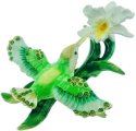 Kubla Crafts Bejeweled Enamel 3190BN Hummingbird On Flower Box