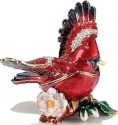 Kubla Crafts Bejeweled Enamel 3432 Cardinal Flying Box