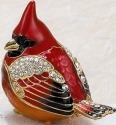 Kubla Crafts Bejeweled Enamel 3921 Cardinal Box with Austrian Crystal