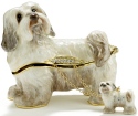 Kubla Crafts Bejeweled Enamel 3212HN Havanese Dog Box with Necklace