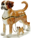 Kubla Crafts Bejeweled Enamel 3214- Boxer Dog Box