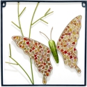 Kubla Crafts Capiz 3228 Glass and Metal Mosaic Butterfly Wall Decor