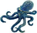 Kubla Crafts Bejeweled Enamel 3249B Blue Octopus Box