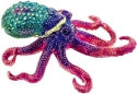 Kubla Crafts Bejeweled Enamel 3249RB Rainbow Octopus Box