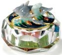 Kubla Crafts Bejeweled Enamel 3252 Enamel Top Glass Dolphin