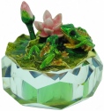 Kubla Crafts Bejeweled Enamel 3255 Jewel Enamel Glass Box Frog