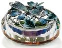 Kubla Crafts Bejeweled Enamel 3257 Enamel Top Glass Dragonfly Box