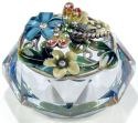 Kubla Crafts Bejeweled Enamel 3264 Enamel Top Glass Dragonfly Box