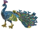 Kubla Crafts Bejeweled Enamel 3280 Peacock Large Box