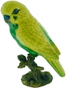 Kubla Crafts Bejeweled Enamel 3286Y Yellow Porcelain Parakeet With Bronze Stand Figurine