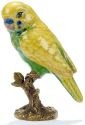 Kubla Crafts Bejeweled Enamel 3287N Parakeet Porcelain and Bronze Figurine No Box