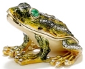 Kubla Crafts Bejeweled Enamel 3292 Green Frog Box