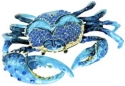 Kubla Crafts Bejeweled Enamel 3296B Blue Crab Box