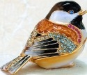 Kubla Crafts Bejeweled Enamel 3810- Chickadee Box