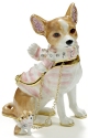 Kubla Crafts Bejeweled Enamel 3306CN Chihuahua Box with Necklace