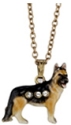 Kubla Crafts Bejeweled Enamel 3315N German Shepherd Necklace